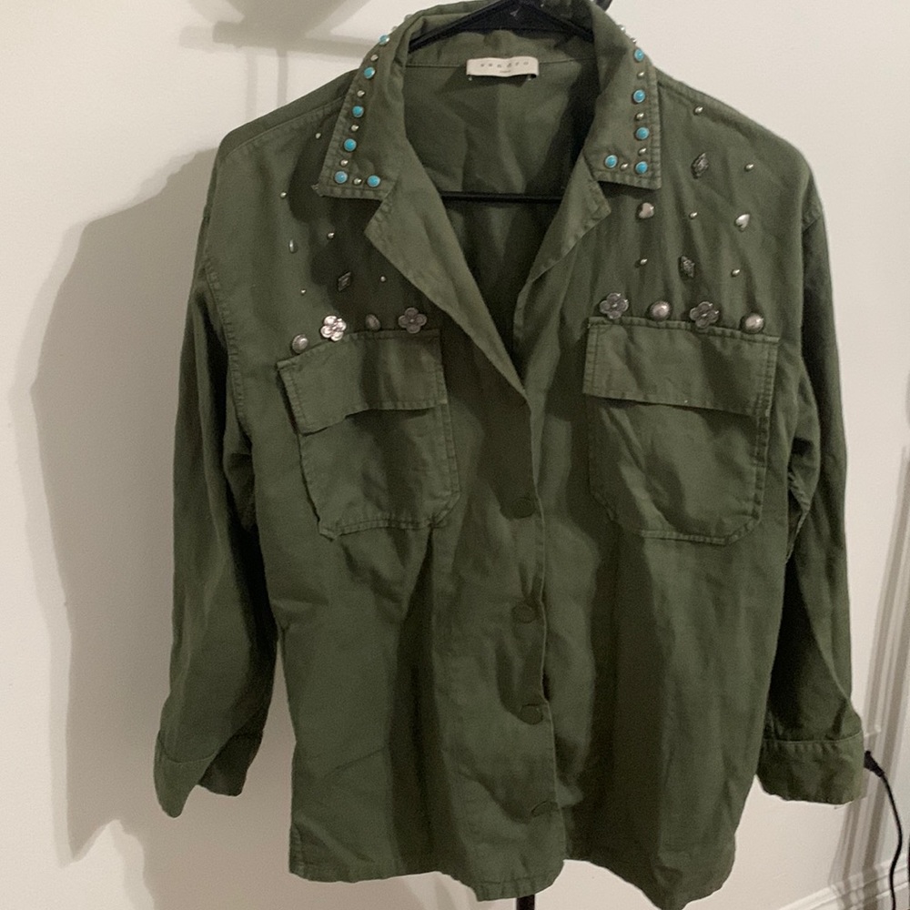 Sandro Karouna Studded Military-Style Jacket